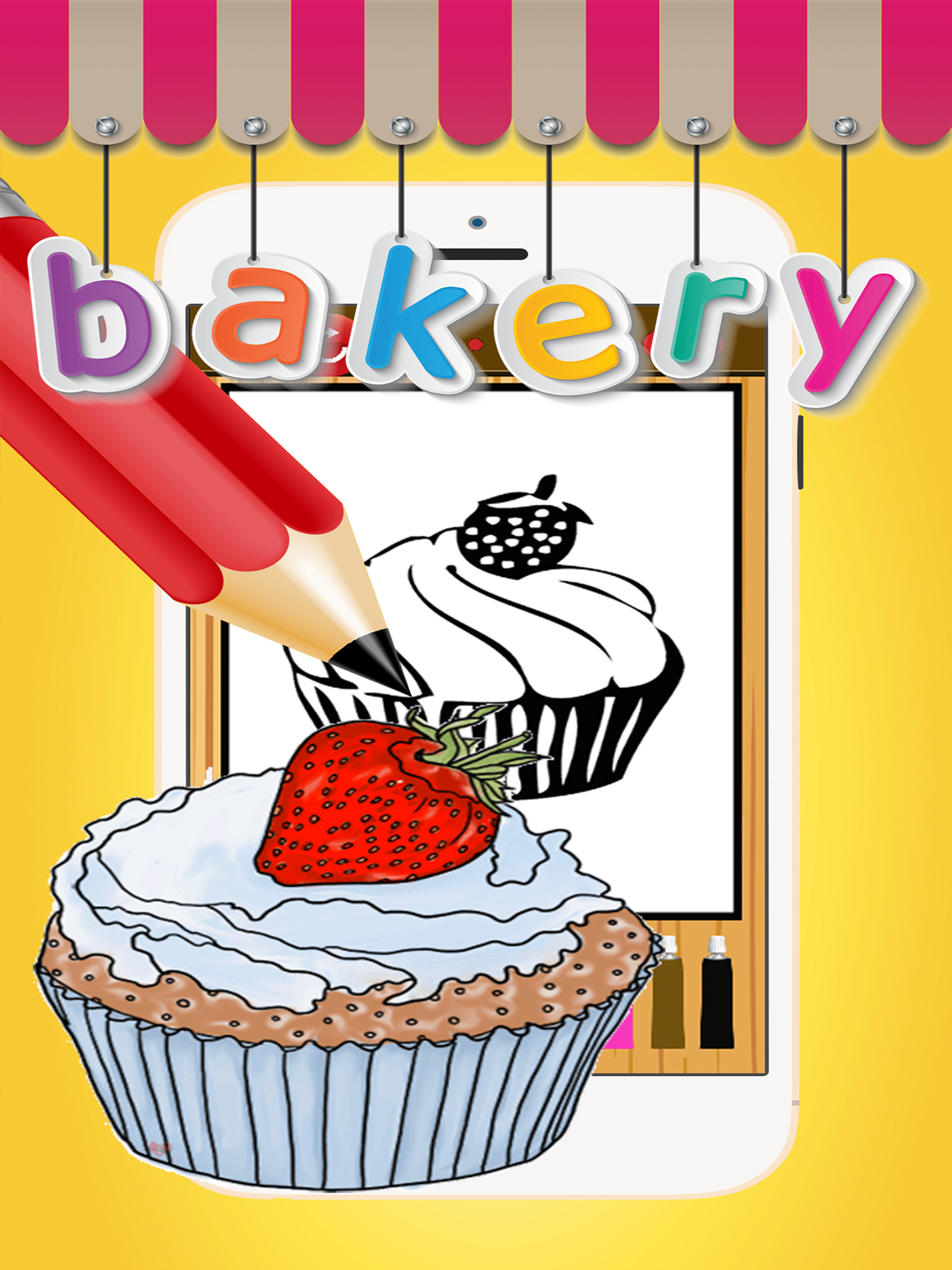 Color ME: Bakery Cup cake Pop Maker Kids Coloring screenshot 8