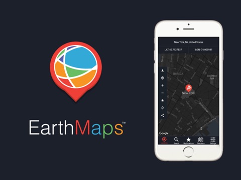 Earth Maps: ＧＰＳ, 道順, 場所, 緯度経度, 座標のおすすめ画像1