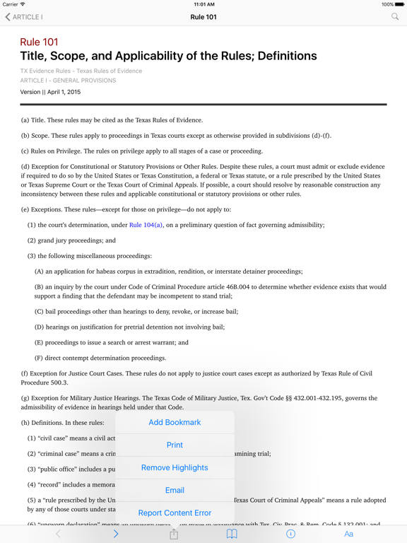Screenshot #6 pour Texas Rules of Evidence (LawStack's TX Law)