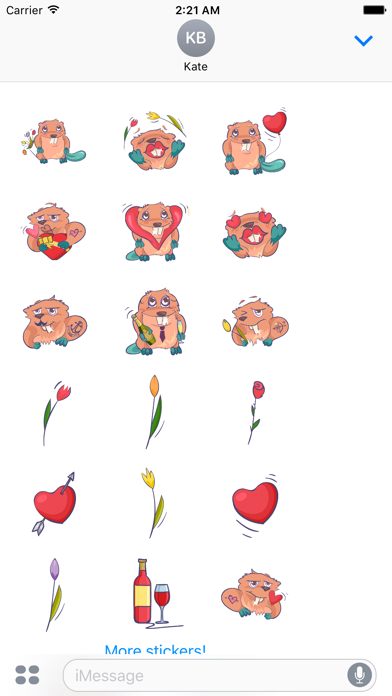 Beaver March 8 - love Valentine message stickers screenshot 2