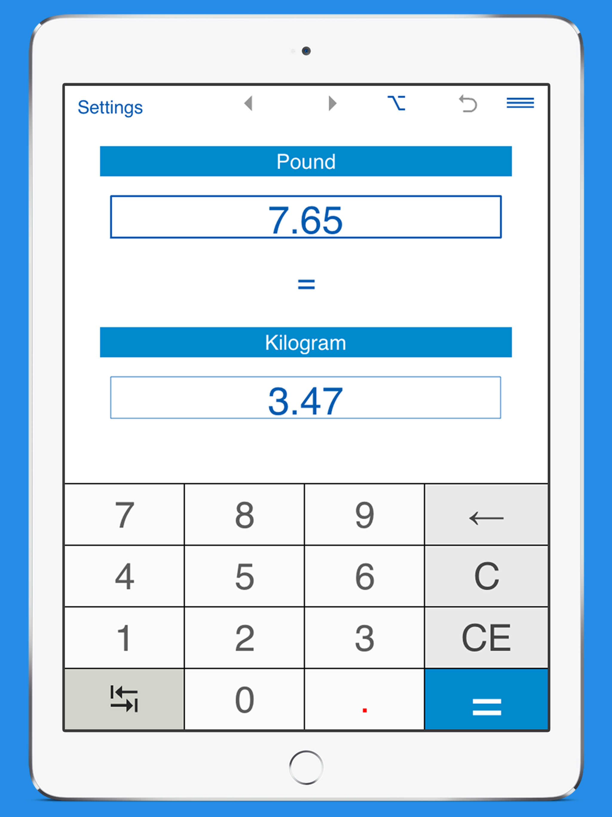 Pounds to kilograms and kg to lb weight converter
