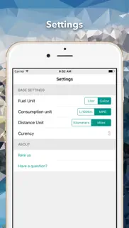 simple fuel tracker - mpg calculator, mileage log iphone screenshot 2