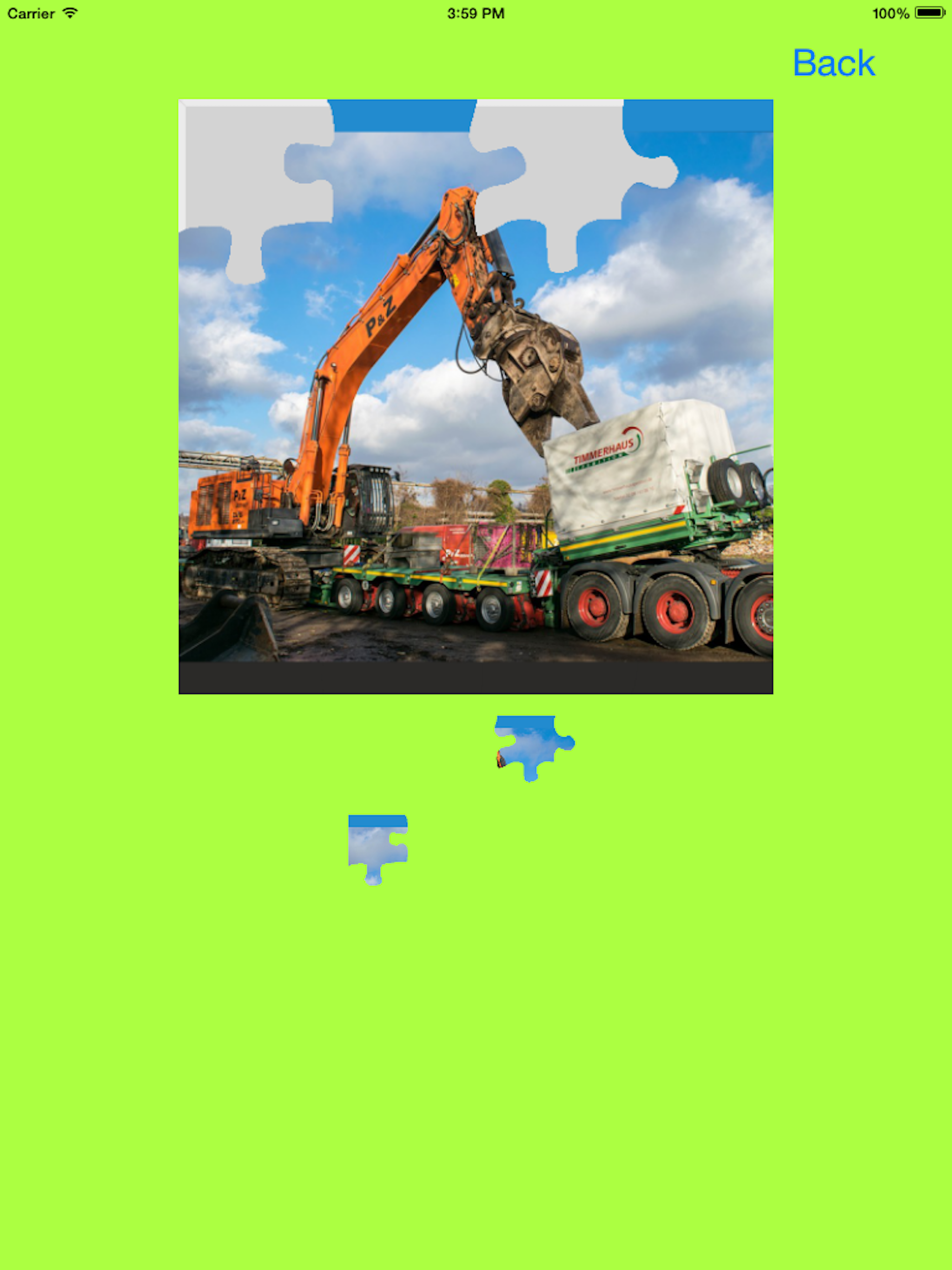 Bulldozer Excavator Jigsaw Puzzles with Backhoe