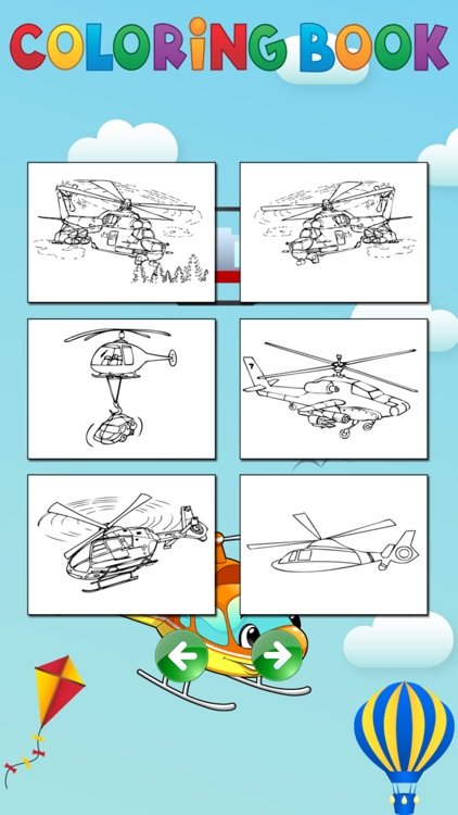 Helicopter Coloring Pages For Learn painting screenshot-3