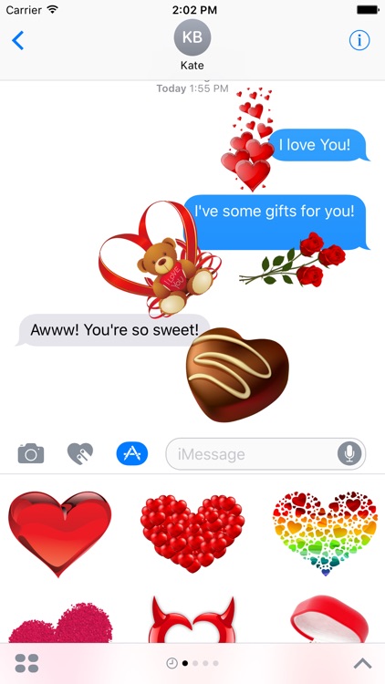 Hearts & Roses to Love Stickers for iMessage