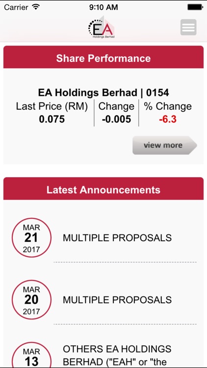 EA Holdings Berhad Investor Relations