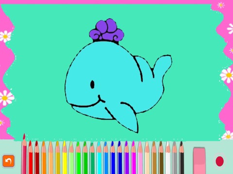 塗り絵の本・海の動物・サメ ・クジラ・イルカ ゲーム 無料 こども ぬりえのおすすめ画像1