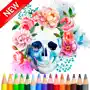 Sugar Skull Coloring Drawing For Coco Day of Dead