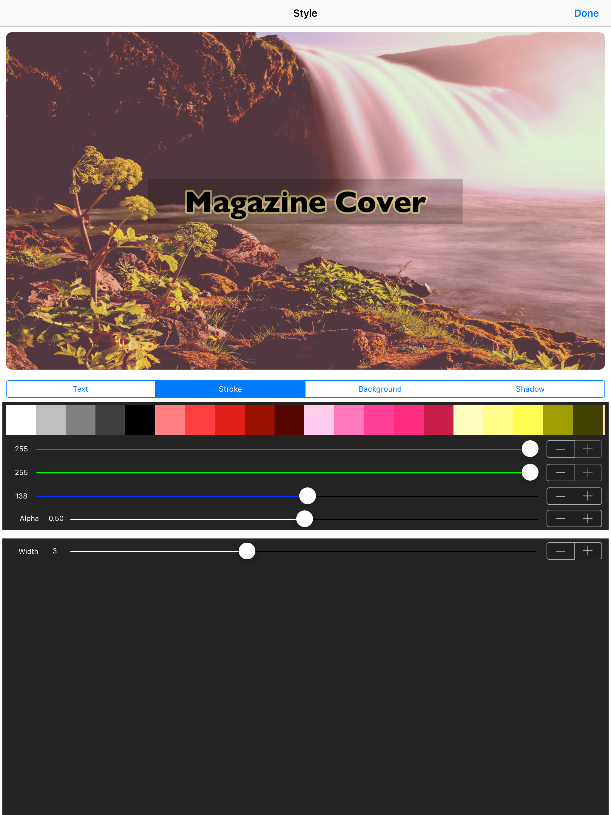 Magazine Cover - Filter, Add text style, 3D effect
