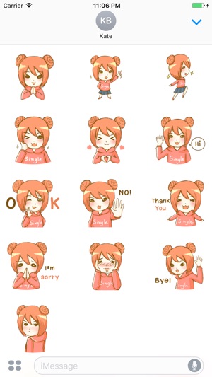Mia The Happy Single Girl English Stickers(圖3)-速報App