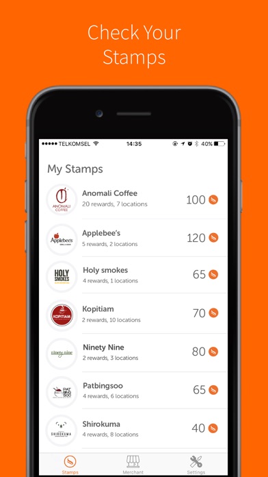 Stamps Loyalty App iPhone Stamps Loyalty App iPhone