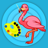 fancy kid painter  birds coloring page for child