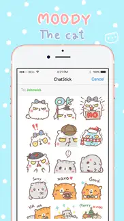 moody the angry cat stickers for imessage free iphone screenshot 1