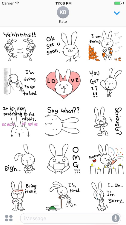 Betsy The Intelligent Bunny Stickers