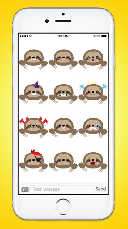 Cute Sloth Face Emojis Sticker Pack screenshot-4