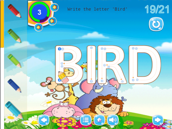 kids A-Z alphabet tracing reading iPad screenshot