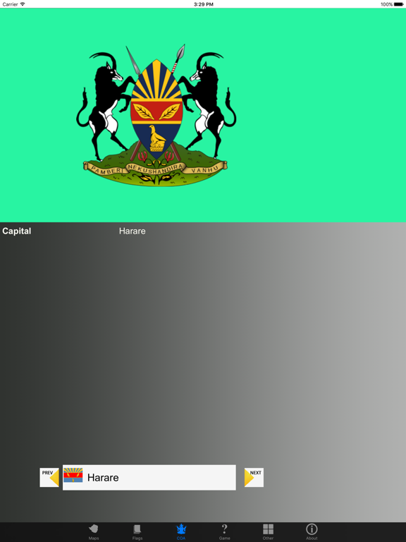 Zimbabwe Province Maps, Flags and Capitals iPad screenshot