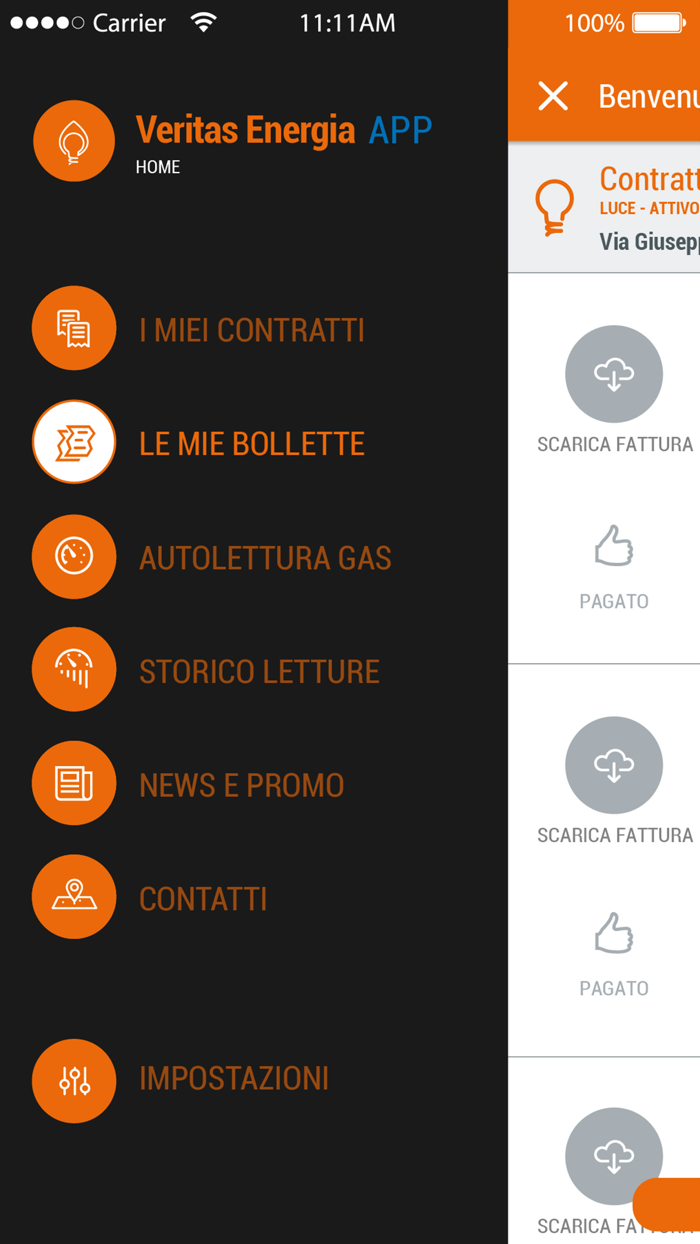 VeritasEnergia App gas e luce