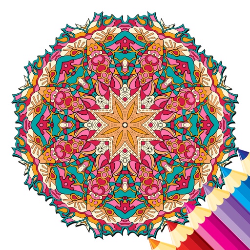 nature mandala coloring book art therapy for adult icon