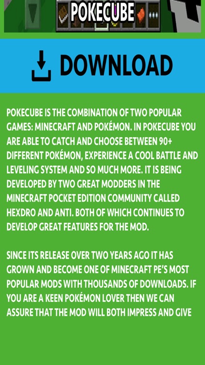 PIXELMON ADDONS FOR MINECRAFT POCKET EDITION (PE)