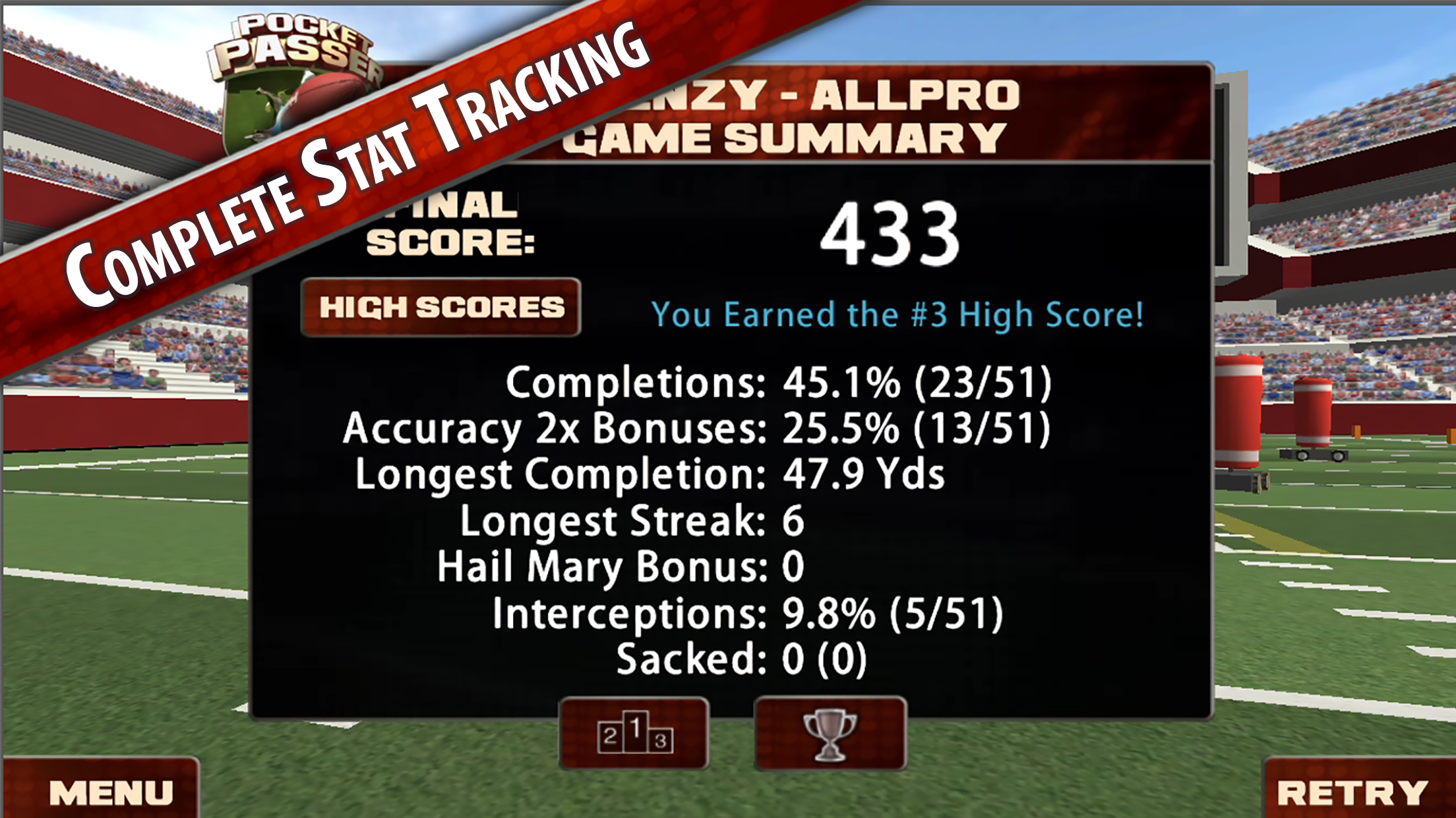 Pocket Passer QB : American Football Sports Game