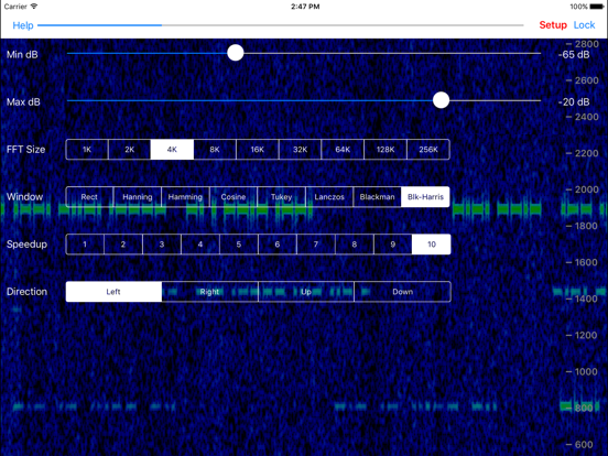 Screenshot #6 pour Godafoss Audio Spectrum Waterfall QRSS CW FSKCW