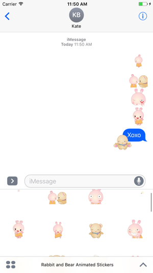 Animated Rabbit and Bear Stickers For iMessage(圖5)-速報App