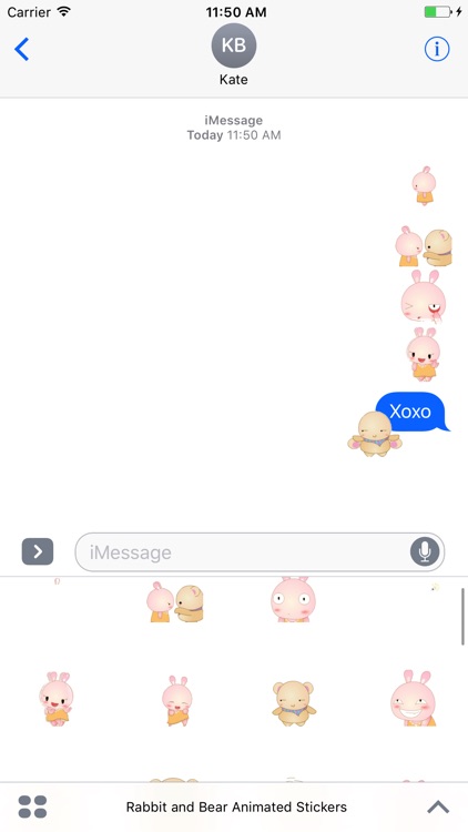 Animated Rabbit and Bear Stickers For iMessage screenshot-4
