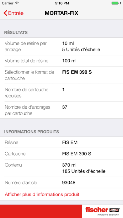 Screenshot #2 pour fischer MORTAR-FIX