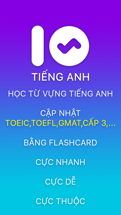 Screenshot #1 pour 10s Tiếng Anh - Học nhanh từ vựng bằng FlashCard