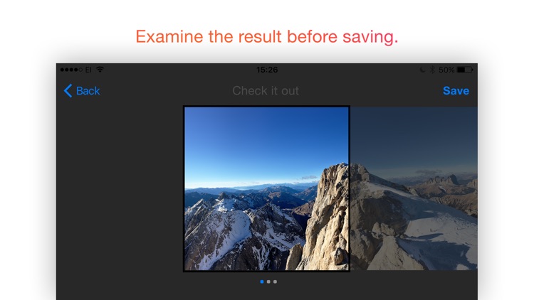 Swipestagram: cut and crop tool for panoramas