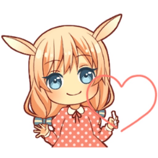 Animated Bunny Ears Girl Sticker icon