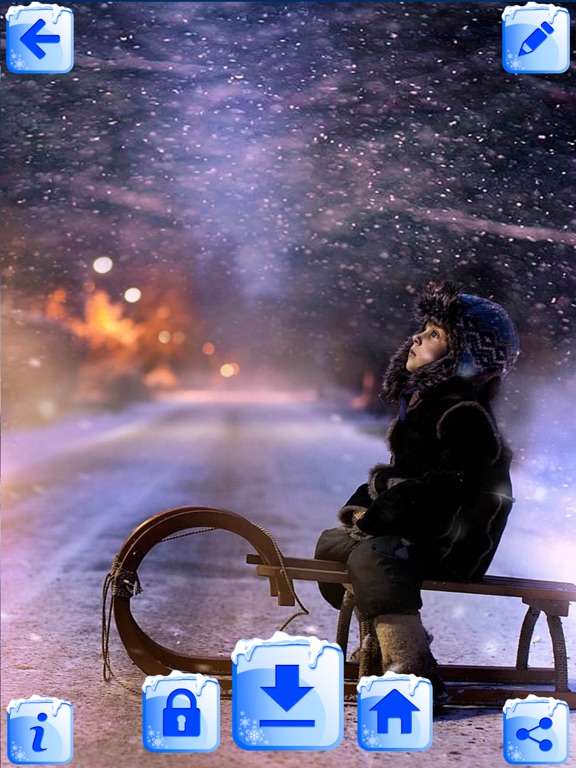 Snow Night Wallpaper HD – Winter Background Themes iPad screenshot