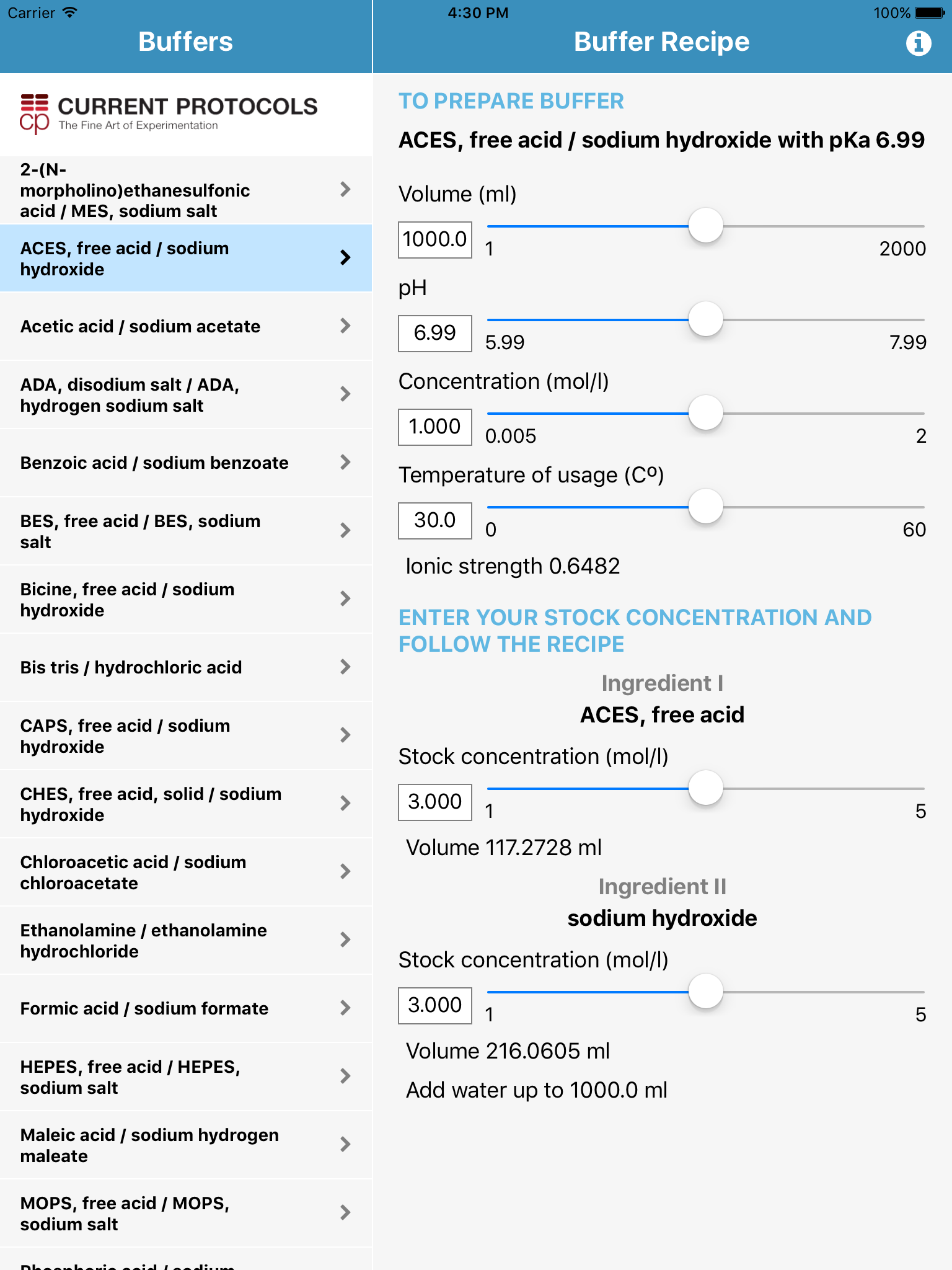 Biological Buffer Calculator