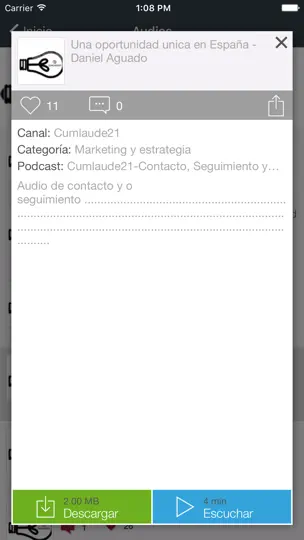 Captura de pantalla de Conexión CL21 en iPhone 3