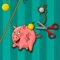 The goal of Rich Piggy is to make piggy rich by making the coins held up by ropes fall into piggy's back