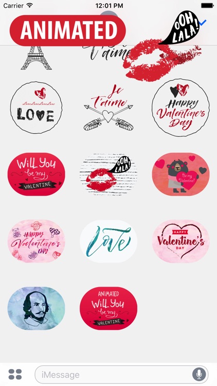 Animated Fall in Love in Paris for iMessage