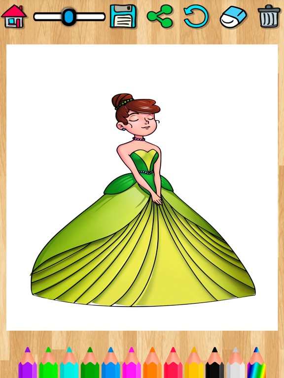 Princess coloring book pages – games for kids iPad screenshot