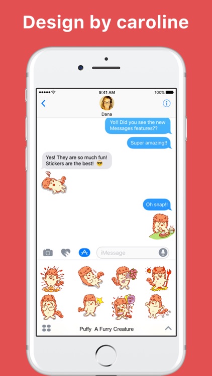 Puffy - A Furry Creature stickers by caroline G