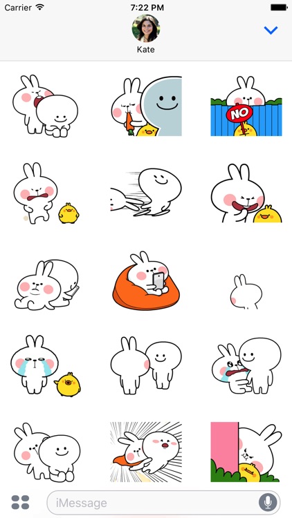 Smiling Rabbit Animated Emoji Stickers