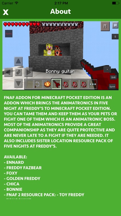 FNAF ADDONS FOR MINECRAFT POCKET EDITION (PE) by Hoai 