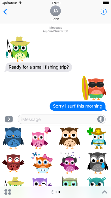 Cute Owls Stickers Screenshot