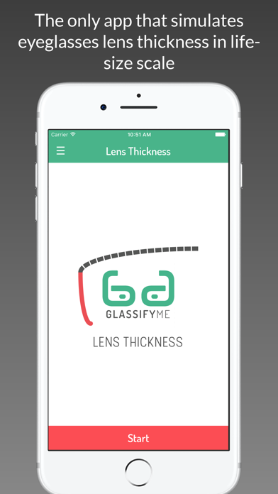 Screenshot #1 pour Lens Thickness by GlassifyMe