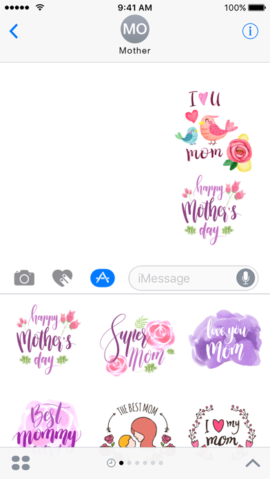 2017 Mothers Day Stickers iPhone screenshot