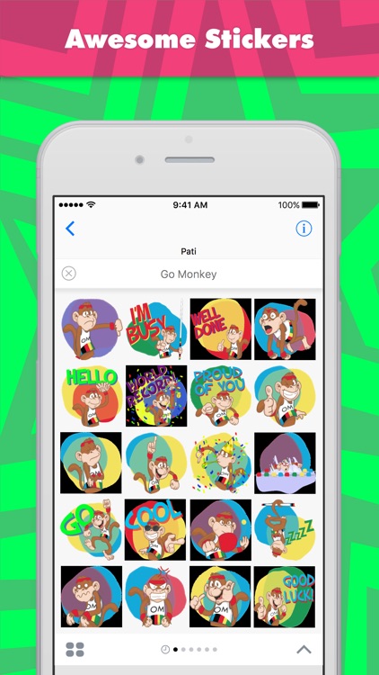 Go Monkey stickers by Partyapp