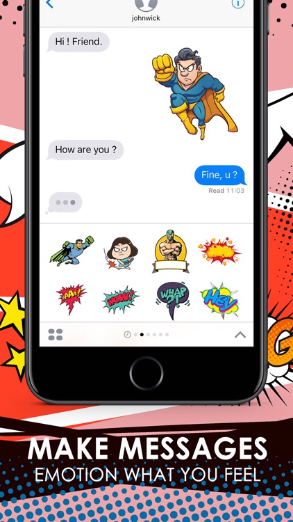 Cartoon Comic Stickers iMessage by ChatStick