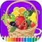 Mixed Fruit coloring book for kids