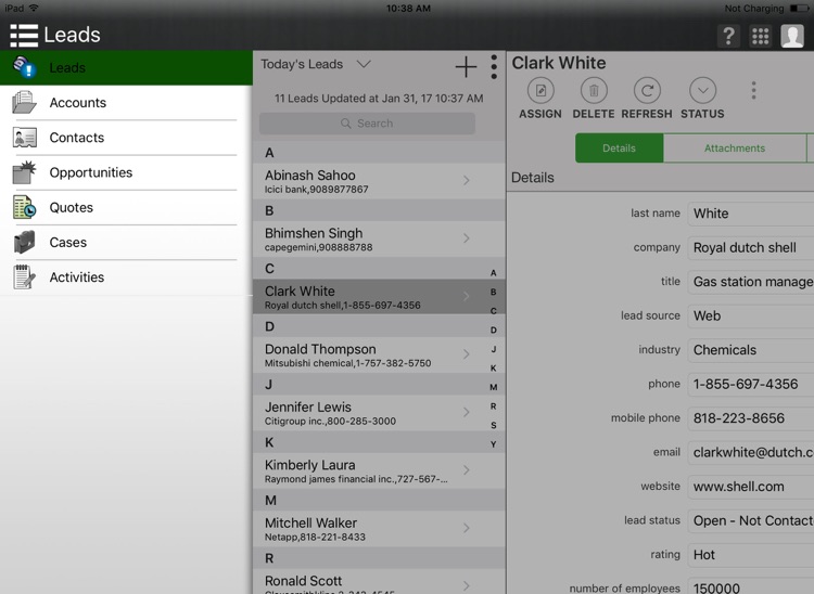 Mobile CRM+ for Salesforce CRM (iPad)