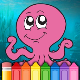 Coloring Book Ocean Turtles - Drawing Sea Animals