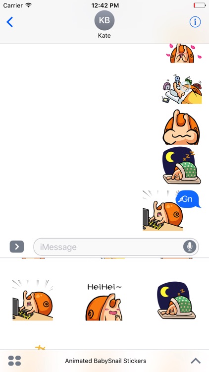 Animated Baby-Snail Stickers For iMessage screenshot-4